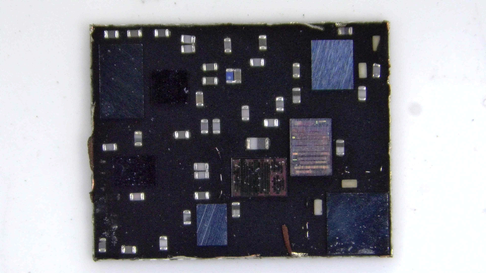 Case A overall view of dies and passive components after MIP SiP decapsulation